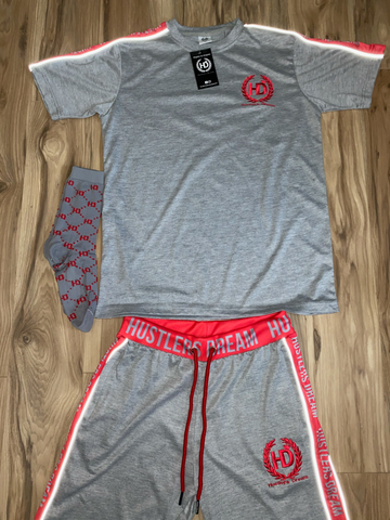 HD Reflective Luxury Sport Short Set Red